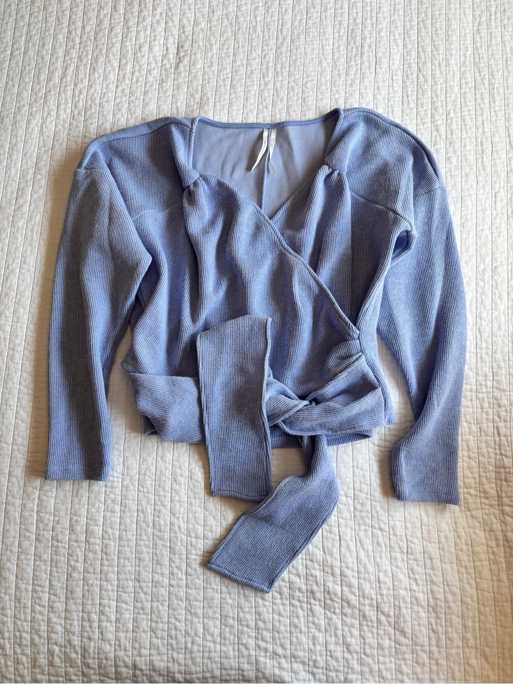 Anthropologie Periwinkle Wrap Knit Top